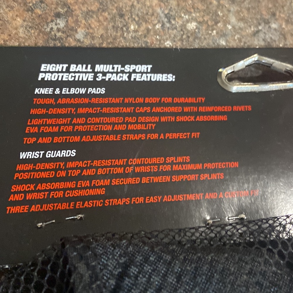 5/$25.00 New Eight Ball Multi Sport Protective Pack 14 years boy girl black - Picture 4 of 6